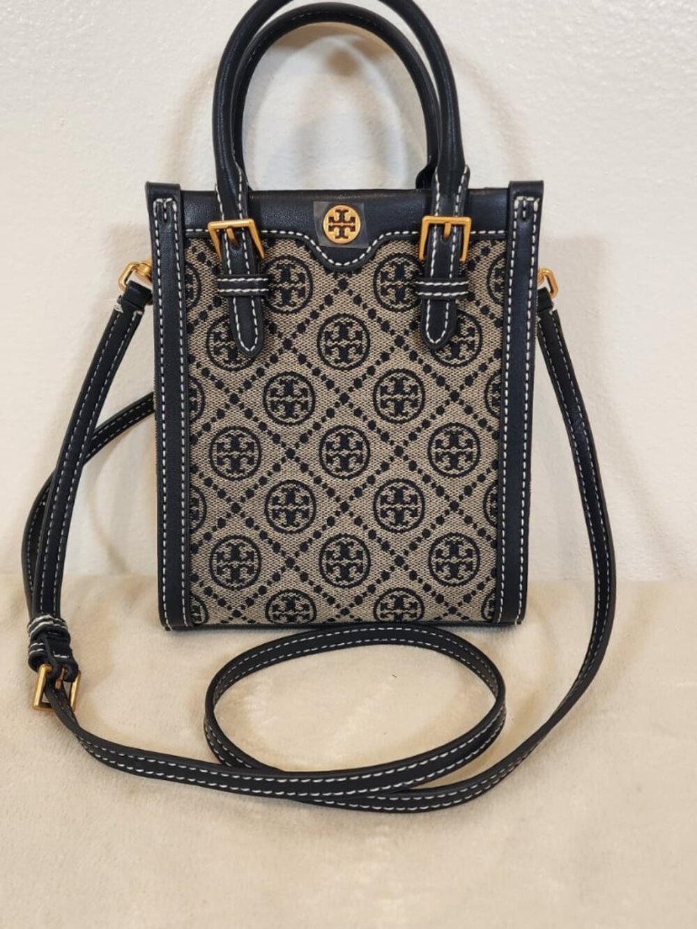 Tory Burch T Monogram Jacquard Mini N/S Tote